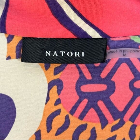 Natori Colorful Abstract Japanese  Print long Sleeve Tunic Top | Size M - Picture 4 of 6
